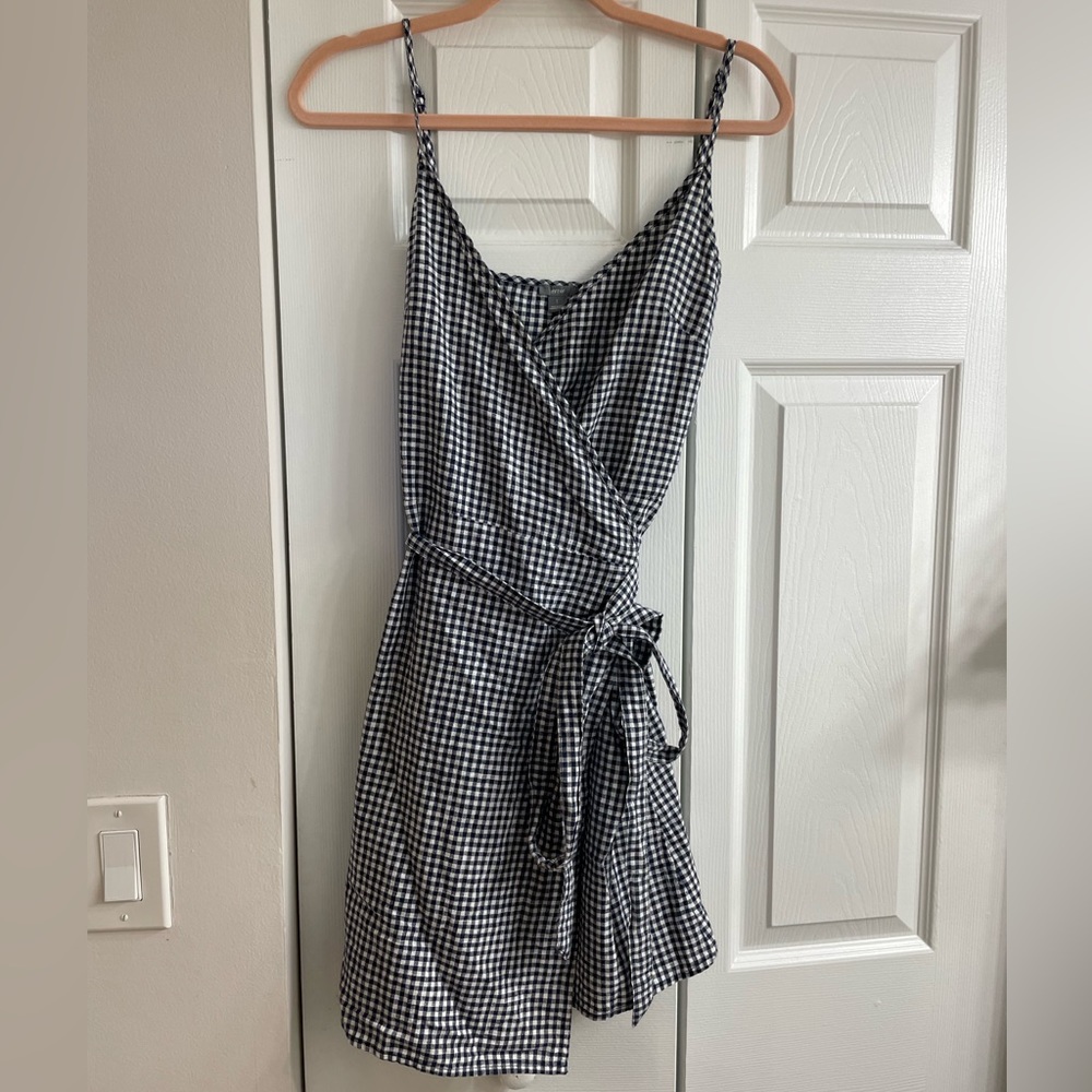 Checkered Wrap Dress